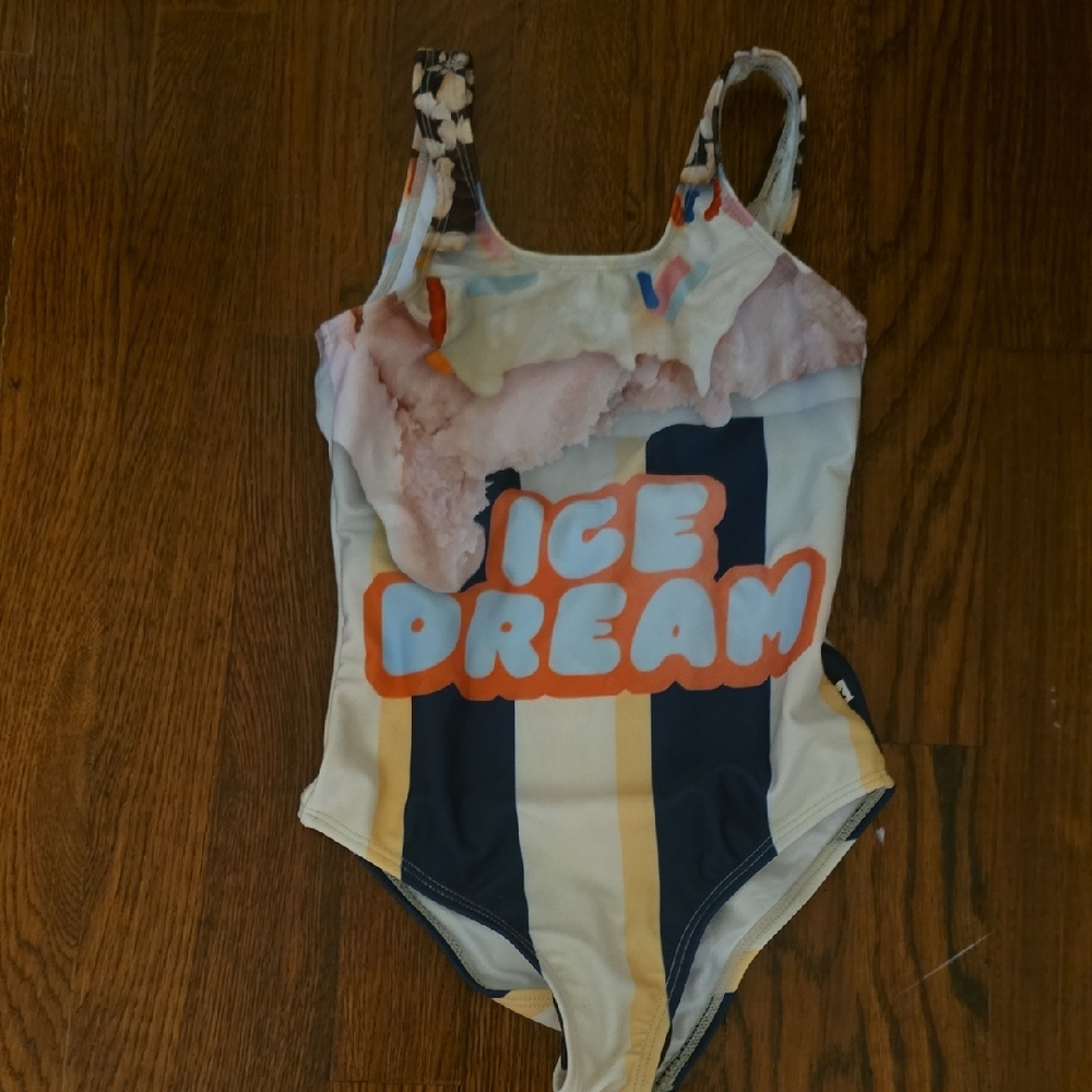 Molo Kids Swim One Piece - Navy and Cream Ice Cream Delight